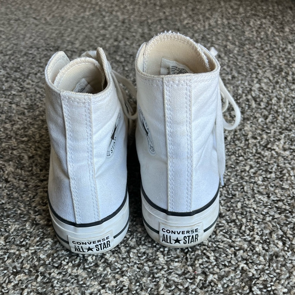 Converse Chuck Taylor Trainers Womens 8 White High Top Shoes Hipster Skater Alt - Picture 5 of 6